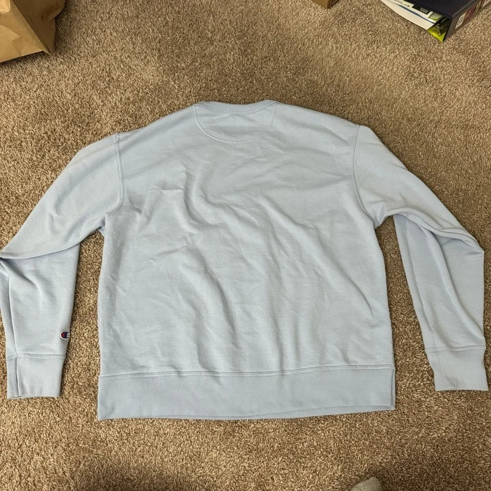 Champion Men’s Pastel Blue & Yellow Crewneck Sweater Size XL‎